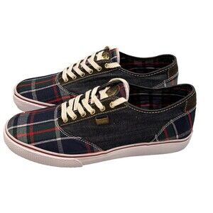 Phat Farm Men's Canvas Plaid/Denim Fashion Sneakers SZ 10
